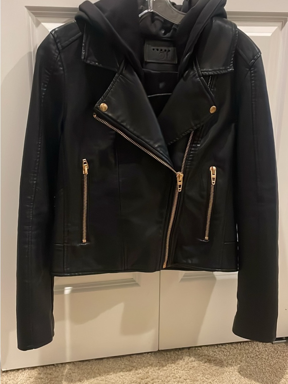 BLACKNYC Faux Leather Jacket zip moto jacket